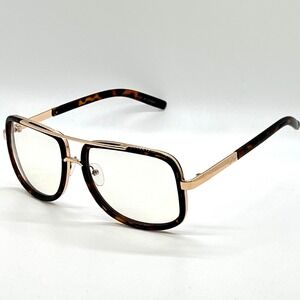 Aviator Glasses Tortoise Shell Frame Gold Accent Clear Lens Fashion Festival New